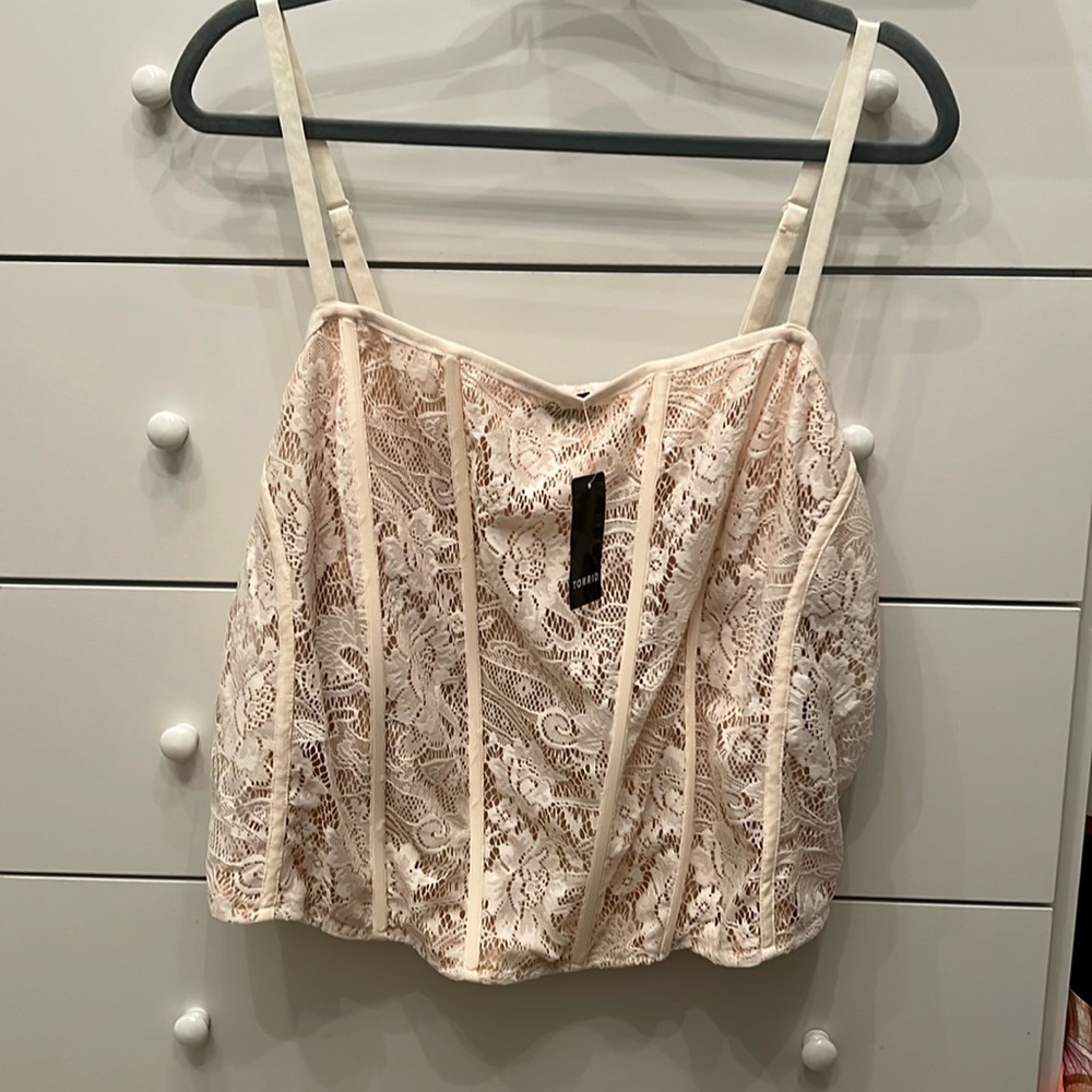 Torrid mesh crop corset top